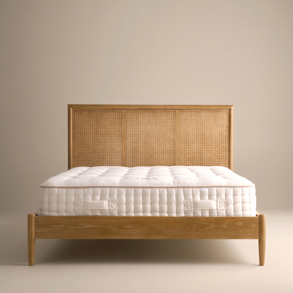 Adina Rattan Bed, Weathered Oak / Rattan, Double